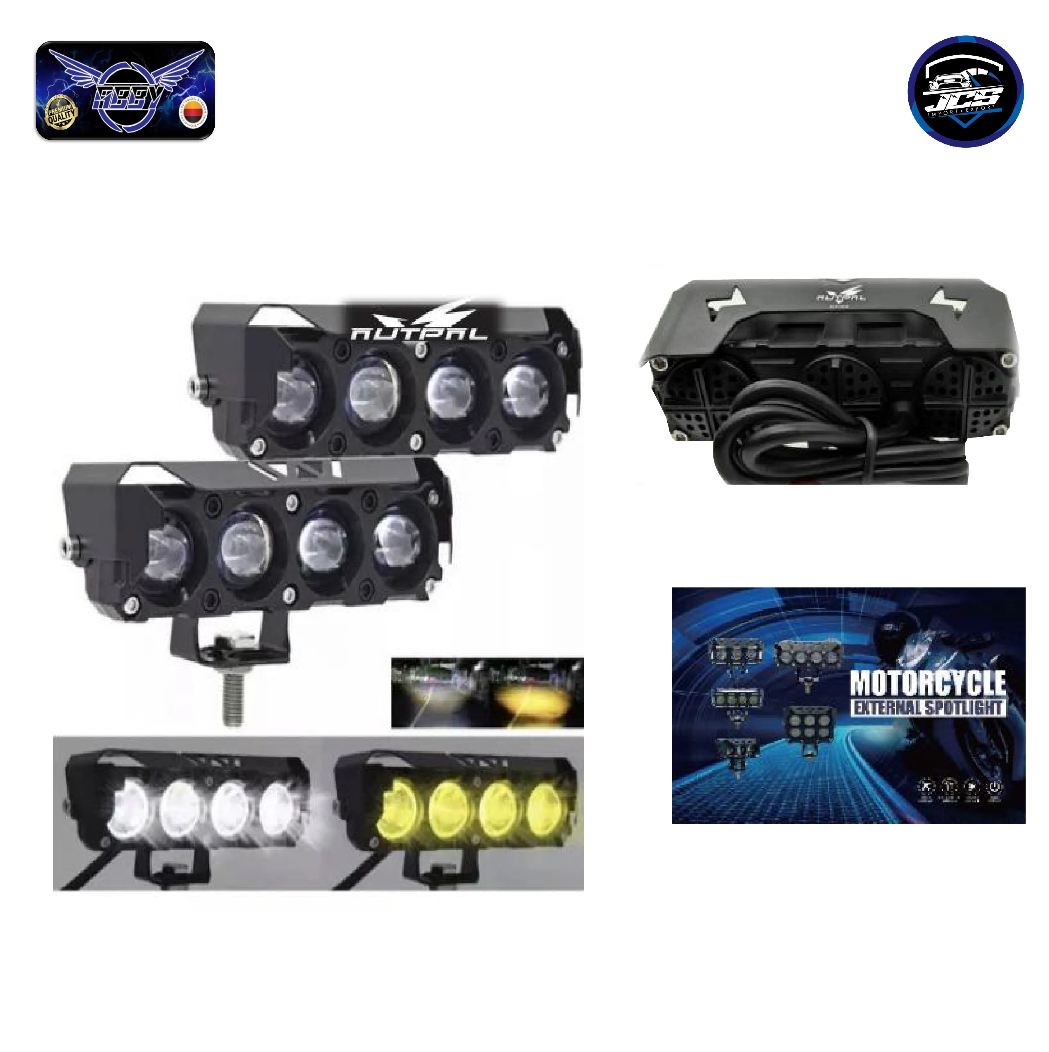 LAZER RECTANGULAR 4 LED LUPA  - DUAL  - FIJO - FLASH  3 FUNCIONES /4325